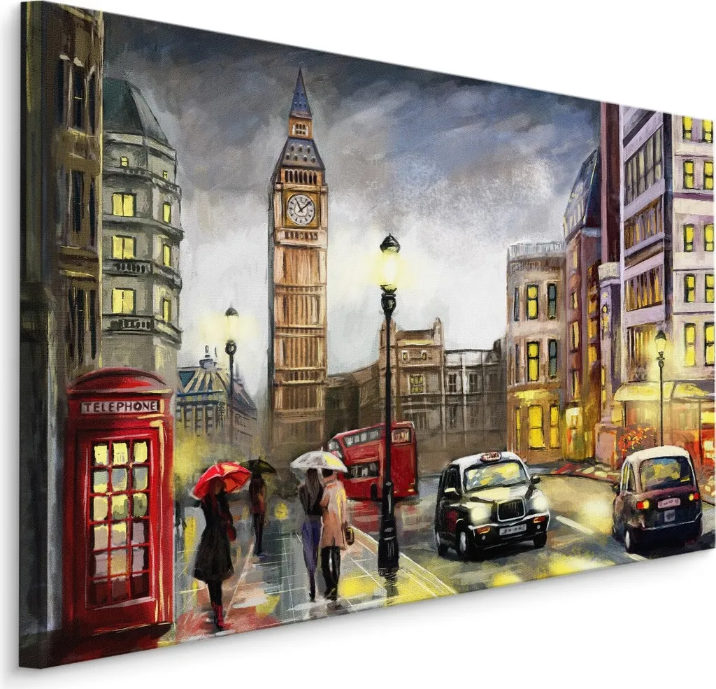 Carta da Parati Londra Big Ben XXL 100x70 cm Stampa su Tela Telaio