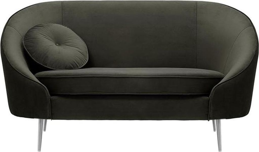 Zweisitzer-Sofa Kooper-Velluto 19-Standard piping-chrome metal