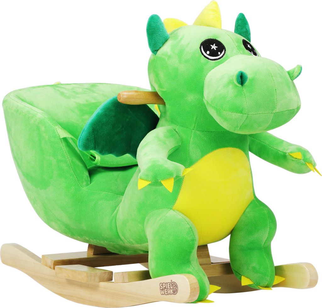 DEUBA® Dinosauro di Peluche a Dondolo in Legno con Suoni Immagine del prodotto 