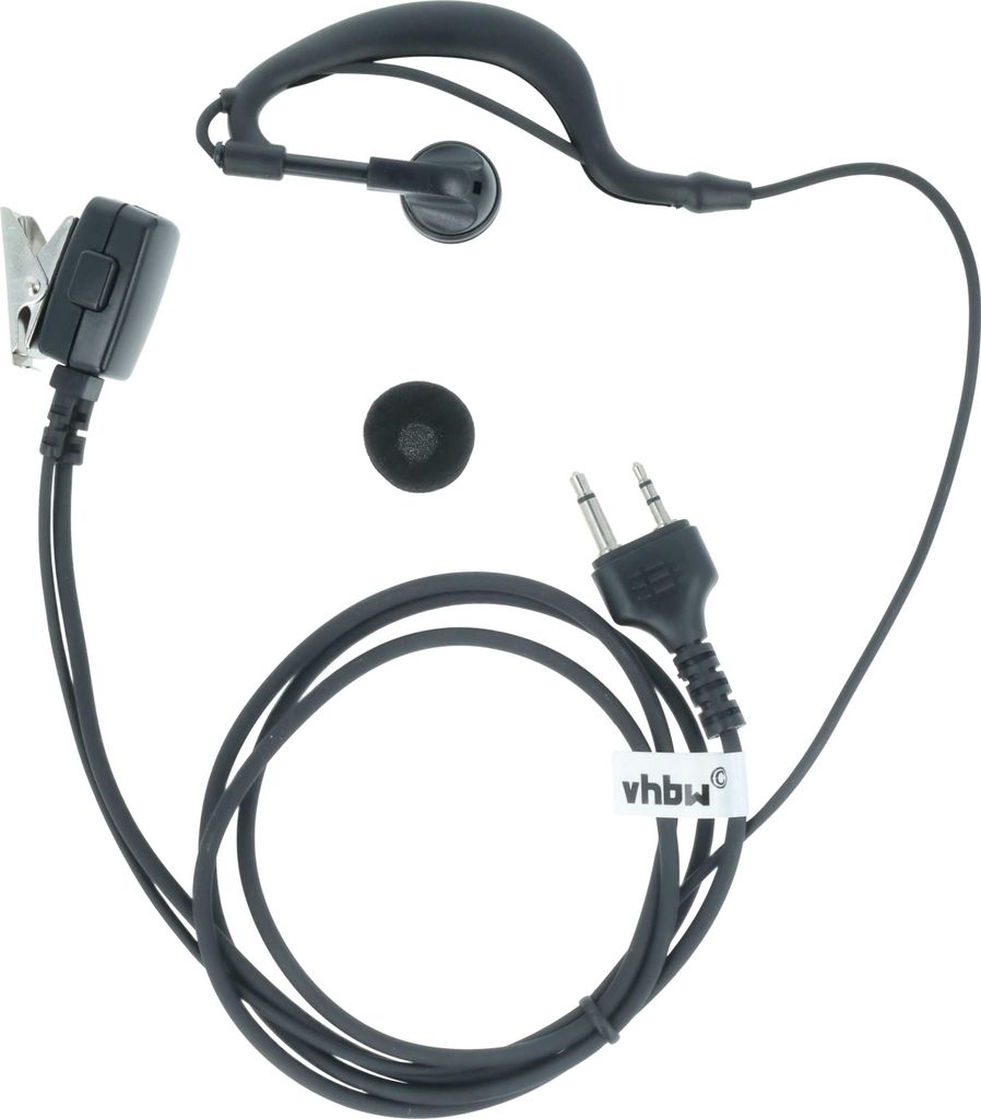 vhbw Headset kompatibel mit Alinco DJ-V5, EC-10 Funkgerät - schwarz