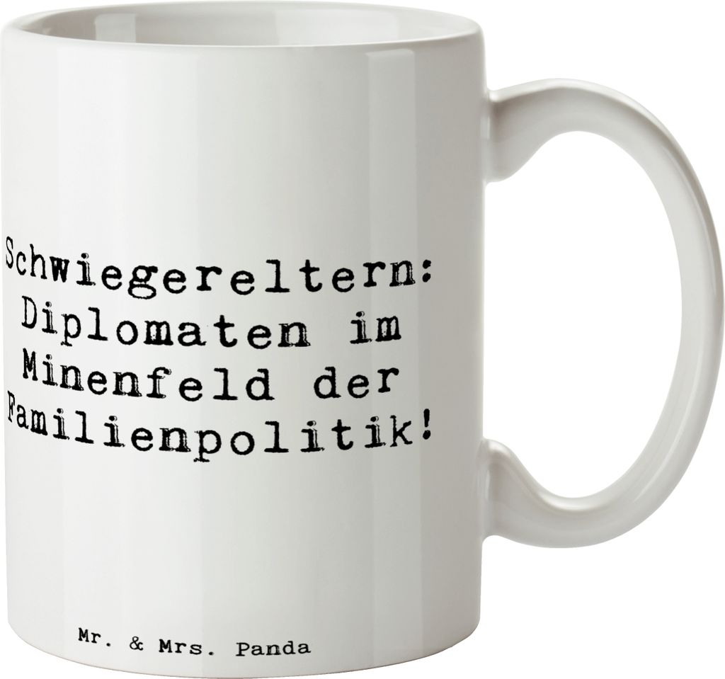 Mr. & Mrs. Panda Becher Spruch Schwiegereltern Diplomaten - Weiß - Geschenk, Diplomatie, einzigartig, Tasse, Kaffeebecher, Geschenkideen, Familie,...
