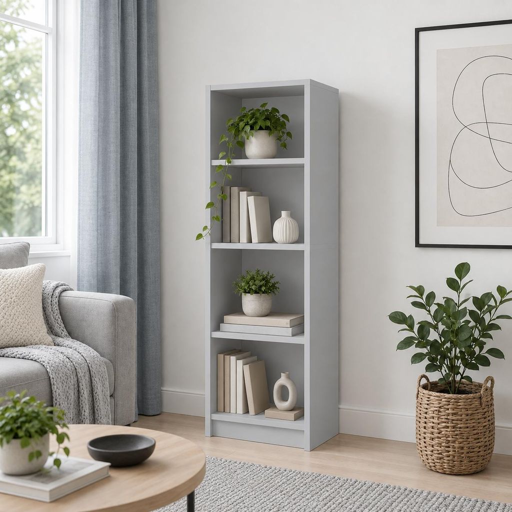 SELO Bibliothèque moderne 50 x 31 x 148 cm – Gris cendré – Image du produit  Image générée par une IA