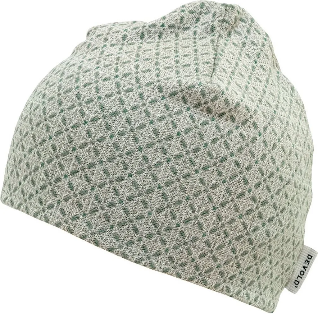 Bonnet enfant en laine mérinos Devold Litleegga vert forêt - Taille 54