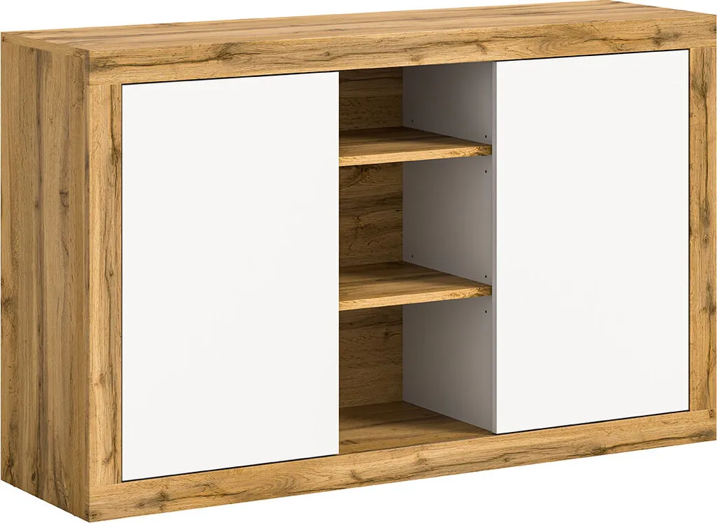 Buffet blanc Matrix 2 portes 3 compartiments - Rangement gain de place