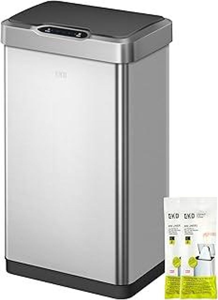EKO Mirage-T 50L Mülleimer mit Sensor, Automatischer Abfalleimer für die Küche, Rechteckiger Bewegungssensor Mülleimer, Sanft Schließend mit D...