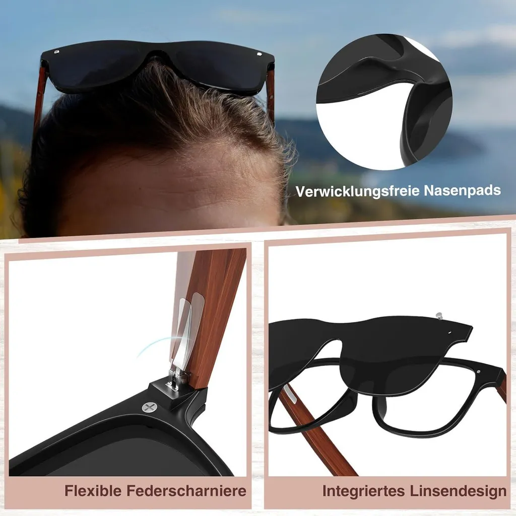 Peekaboo uv400 occhiali da sole con montatura quadrata per uomo TR90 occhiali da sole maschili da guida polarizzati verde marrone articoli da regalo di venda caldi  200000297