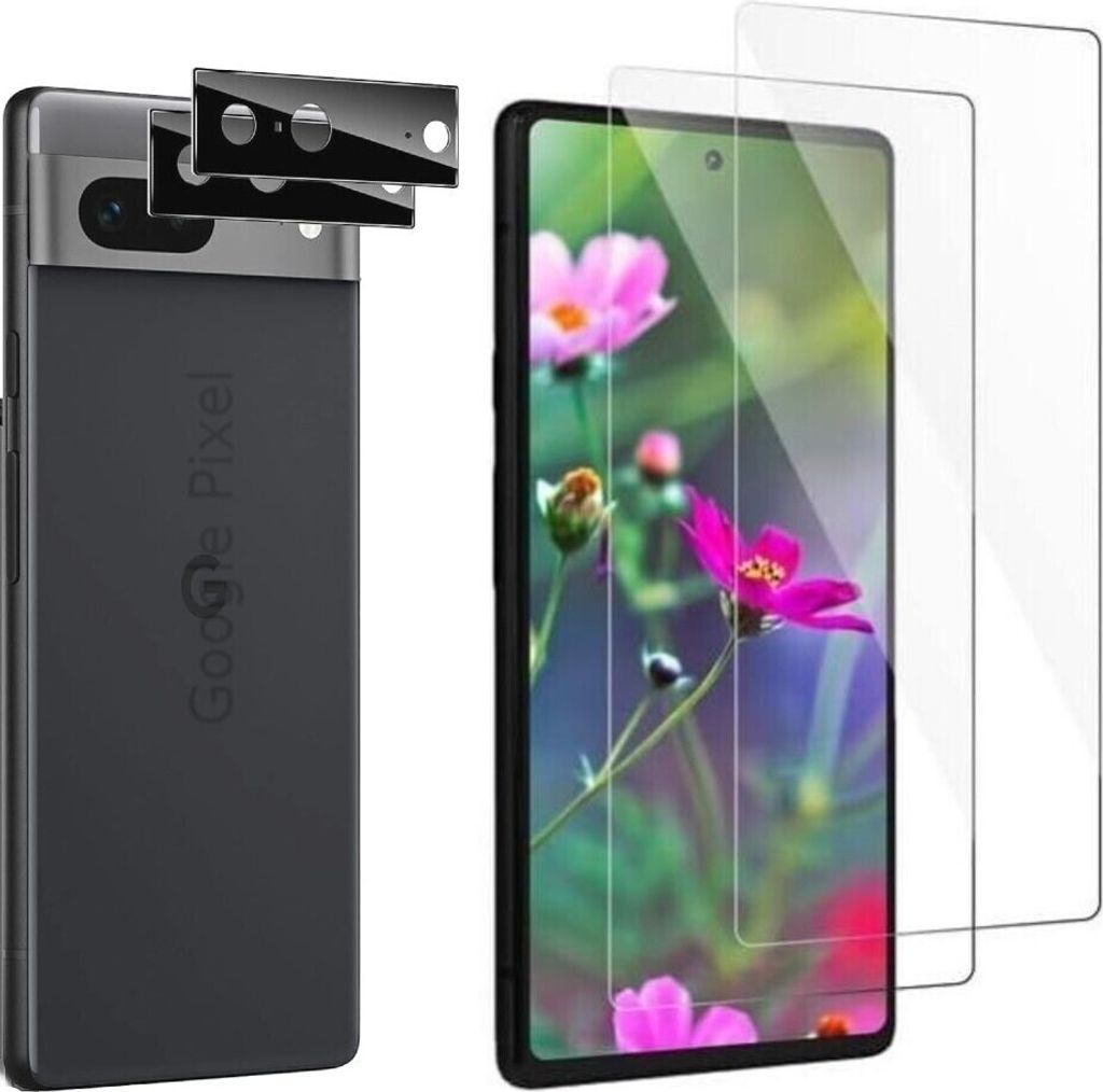 Schutzfolie für Google Pixel 6, 2 Stück Panzer Schutz Glas Folie mit 2 Stück Kameraschutz, 9H Panzerfolie Kratzfest Schutzglas,Displayschutz