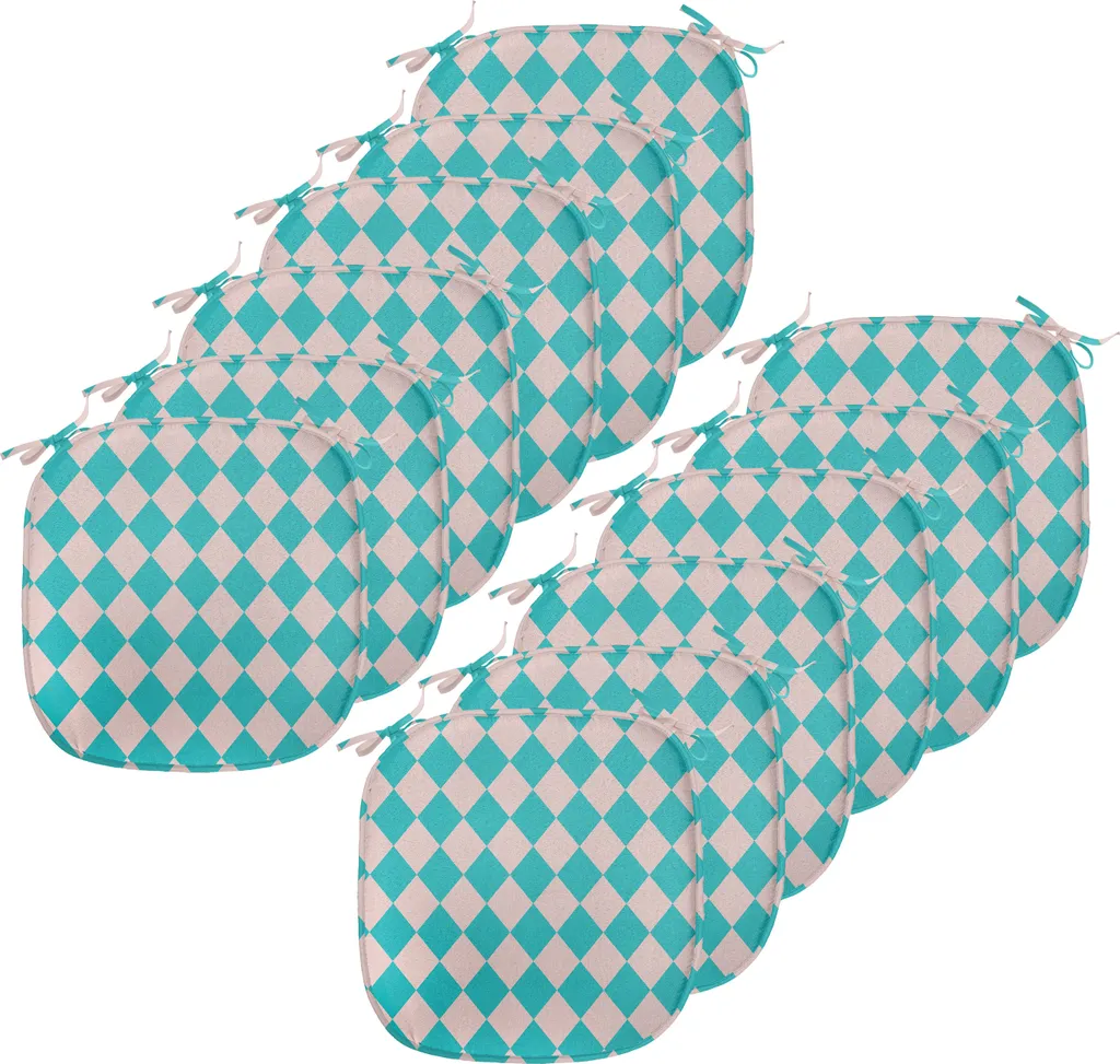 Set 12 Cuscini Sedie 40x40 Impermeabili ABAKUHAUS Retro Tile Viola