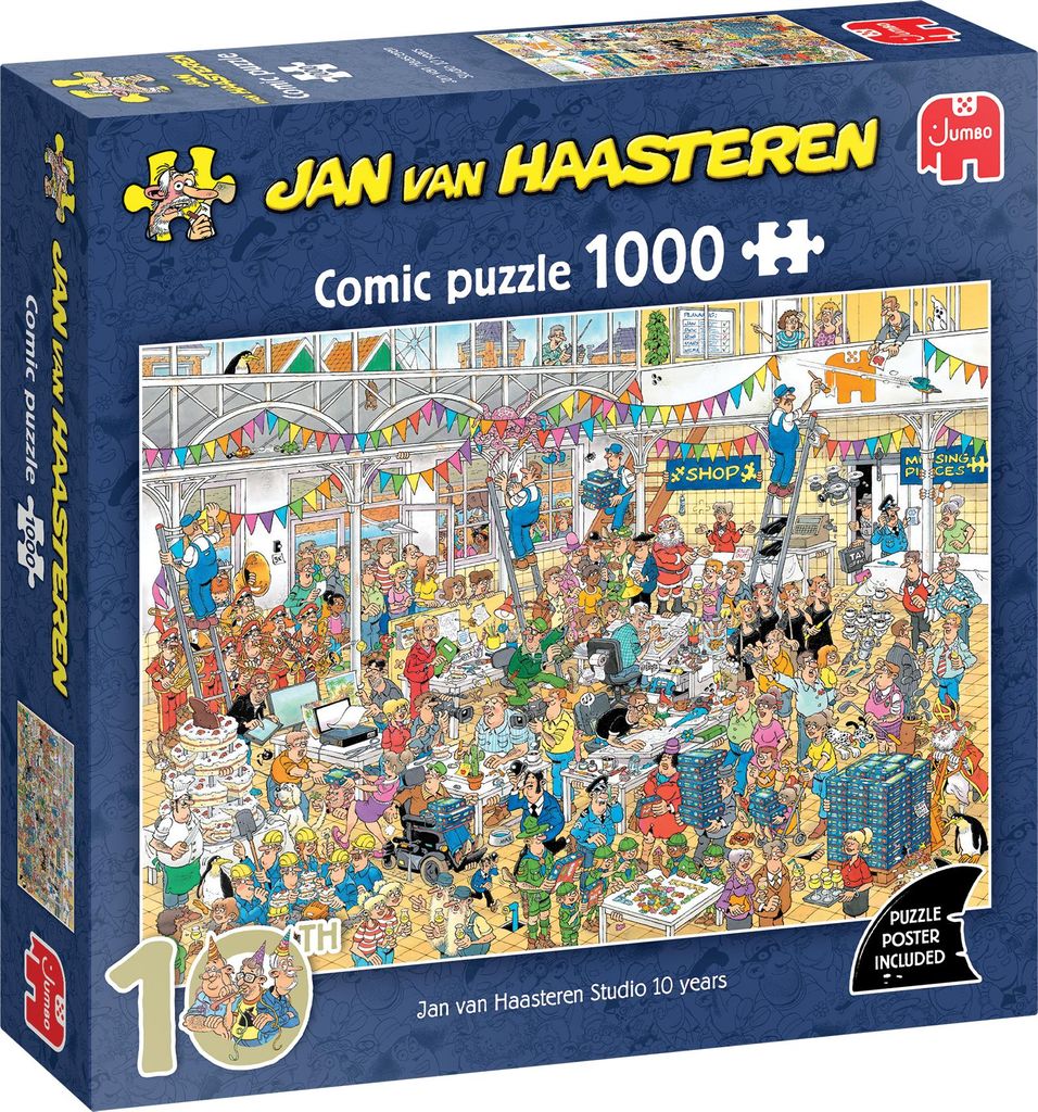 Jan van Haasteren Studio 10 ans, puzzle de 1000 pièces Image du produit 