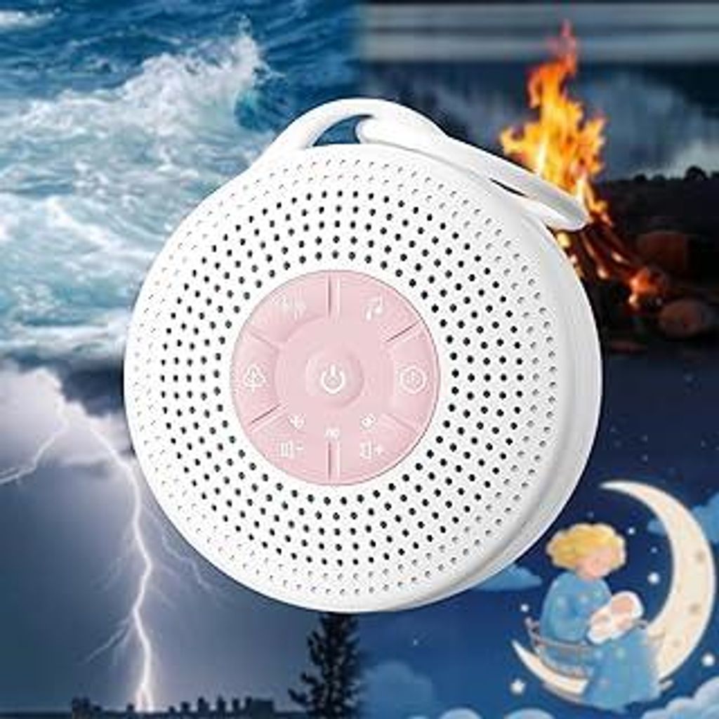 White Noise Machine Babys, 21 Beruhigende White Noise Machine, 2000amh Akku mit Langer Lebensdauer, Weißes Rauschgerät Baby mit Timerfunktion, Ei...