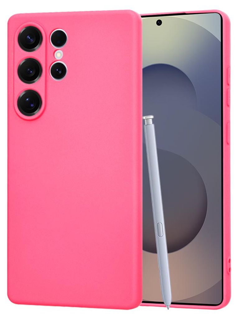 Techsuit Soft Flex Silikon Back Cover Hülle für Samsung Galaxy S25 Ultra - Knallrosa