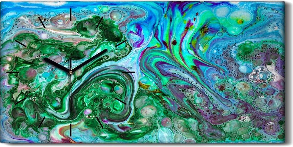 Küche Wohnzimmer Wand Leinwand Uhr Geräuschlos Kunstdruck 60x30 Abstrakte Kunst - schwarze Hände