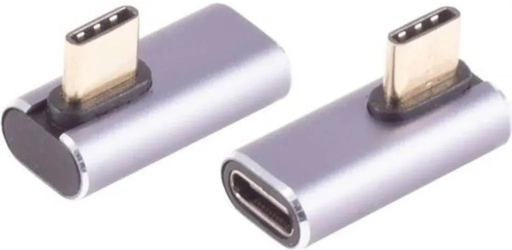 Adaptateur USB-C 4.0 Coude 90° Anti-Torsion pour Câble et Port Endommagé