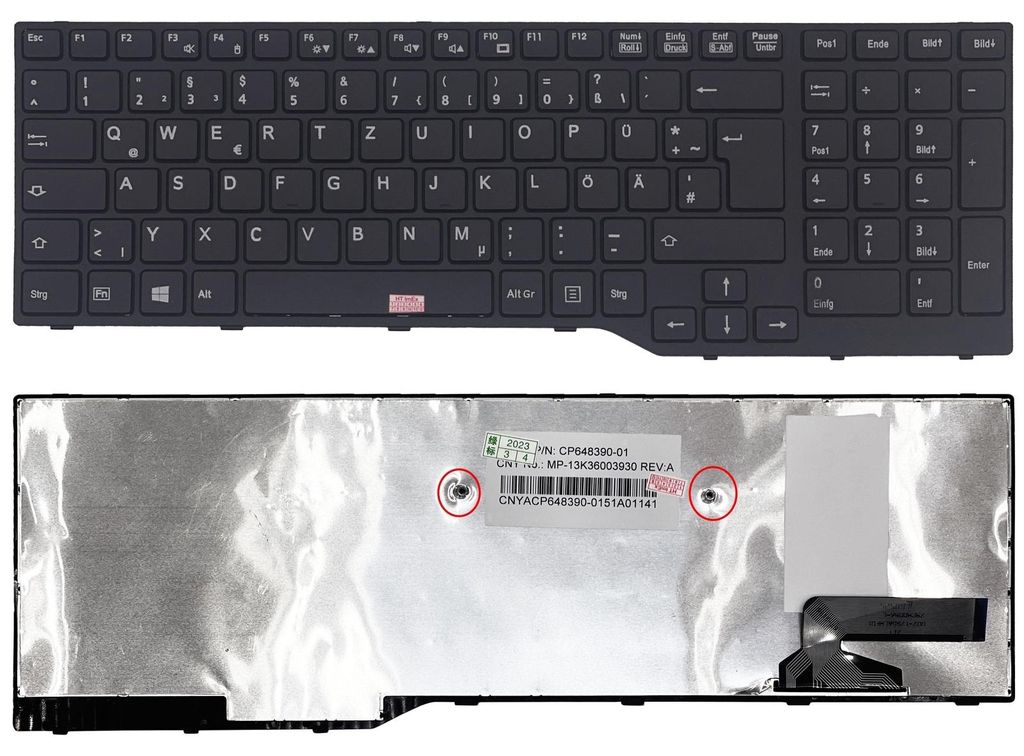 DEUTSCHE - Tastatur ohne Beleuchtung für Fujitsu LifeBook Produktbild 