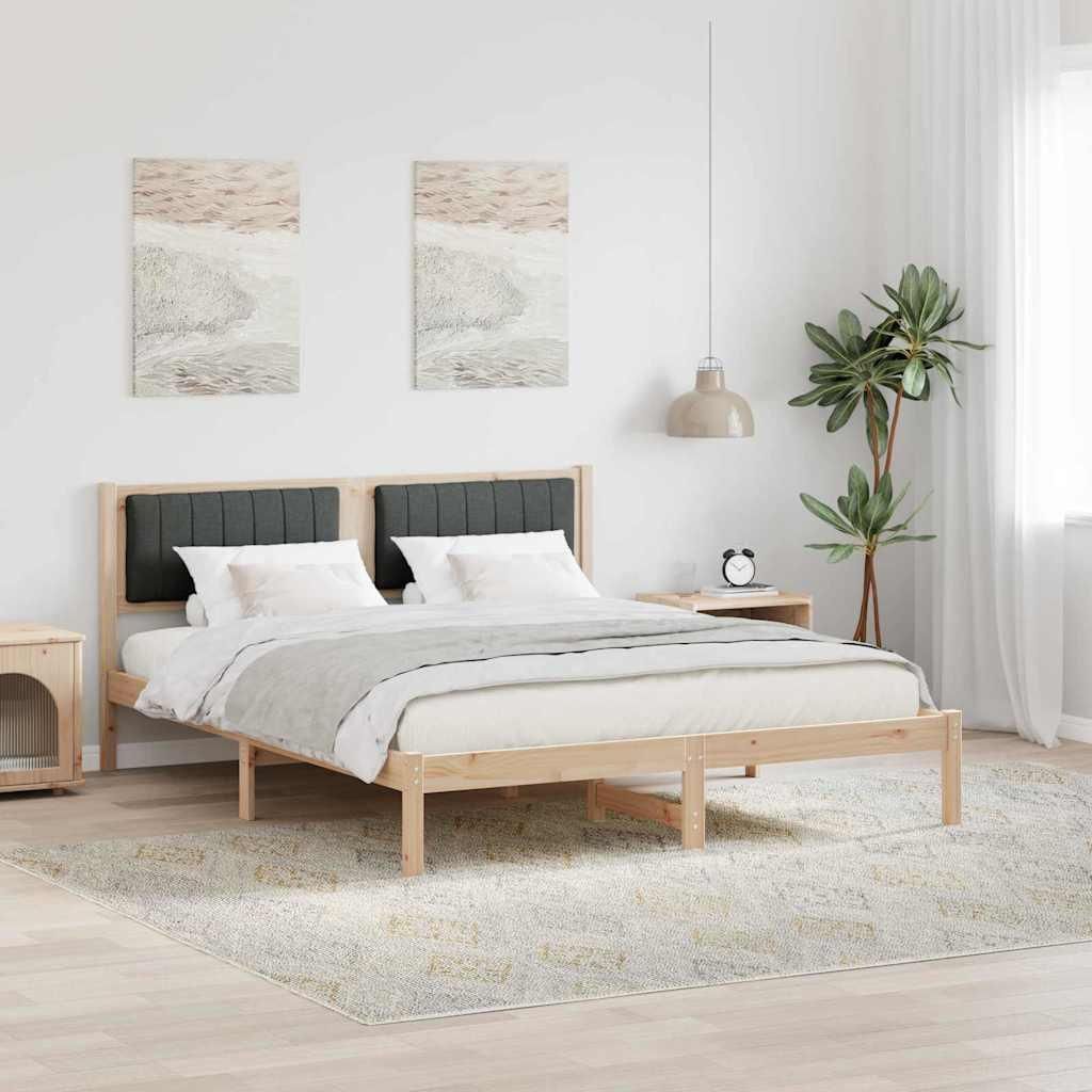Maison Exclusive - Bettgestell mit gepolstertem Kopfteil Dunkelgrau 160 x 200 cm