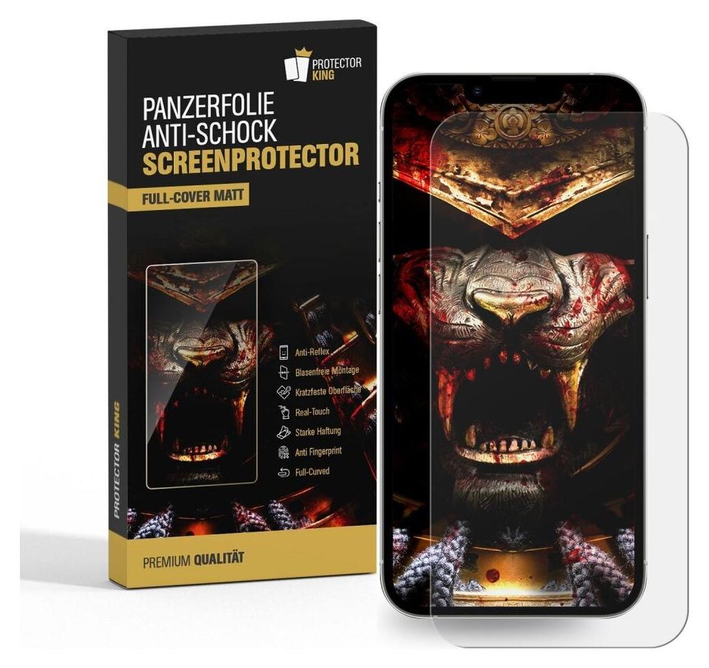 6x Panzerfolie für iPhone 13 ANTI-SHOCK Displayschutz Schutzfolie MATT ANTI-REFLEX ENTSPIEGELT