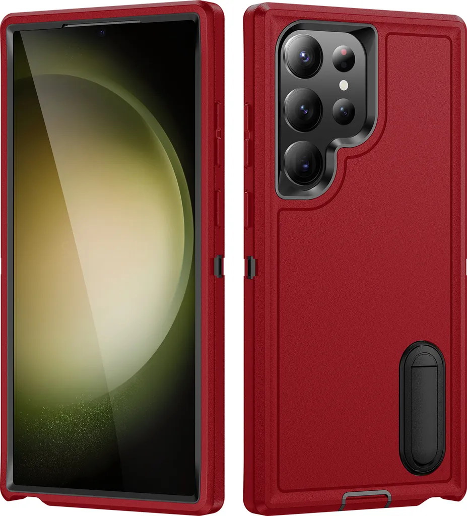 Cover Rugged S23 Ultra Rossa Antiurto - Protezione Totale Militare 3-in-1