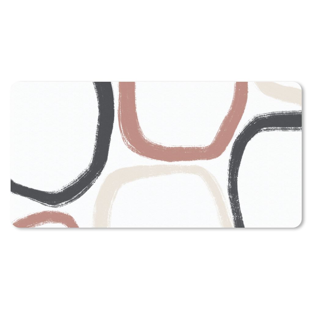MuchoWow Schreibtischunterlage Minimalismus - Geometrische Formen - Pastell - Muster 80x40 cm - XXL Mauspad - Gaming Mauspad