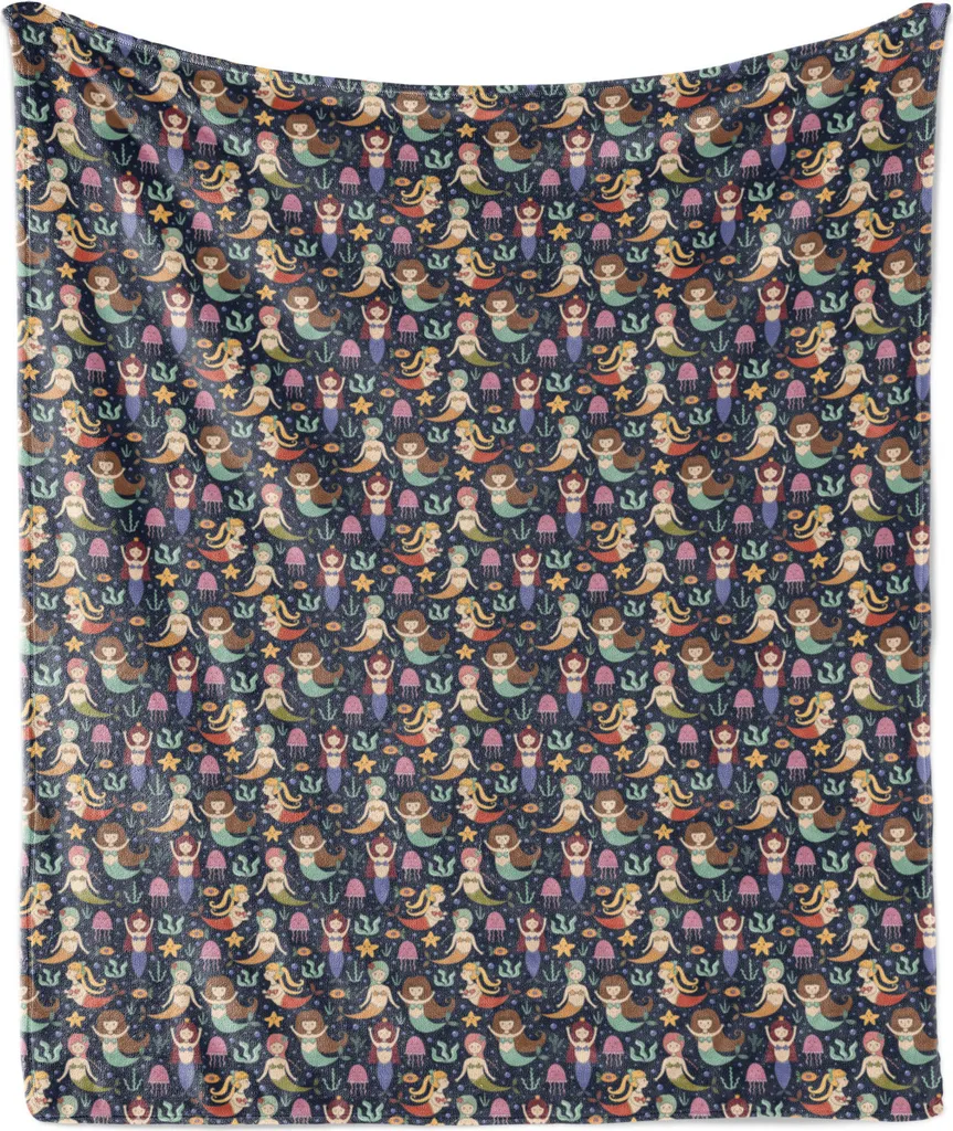 ABAKUHAUS Coperta Sirena Pile Flanella 175x230 cm | Morbido Plaid Letto