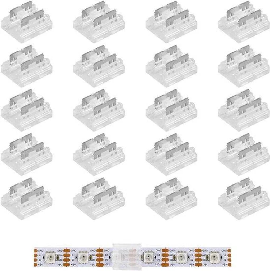 20 Connecteurs Ruban LED COB 2 Broches 8mm pour Assemblage par Soudure