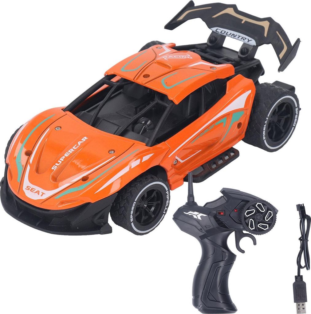 Ferngesteuertes Sportauto 2.4GHZ High Speed Anti Collision RC Sport Racing Toy Car Model Orange