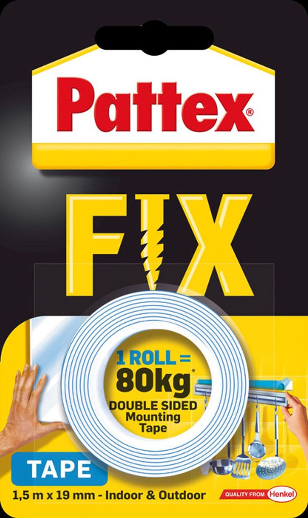 Packaging for Pattex Fix double-sided mounting tape.