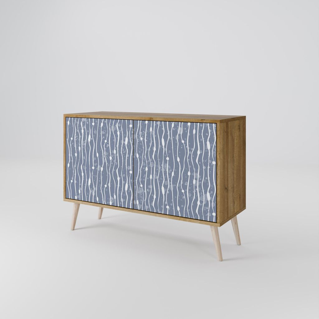 Spacerebels Kommode mit 2 Türen - Sideboard Komodenschrank - Highboard - Kleiderschrank Möbel - Wohnzimmer Schlafzimmer - 57,5×111×42 (HxBxT)