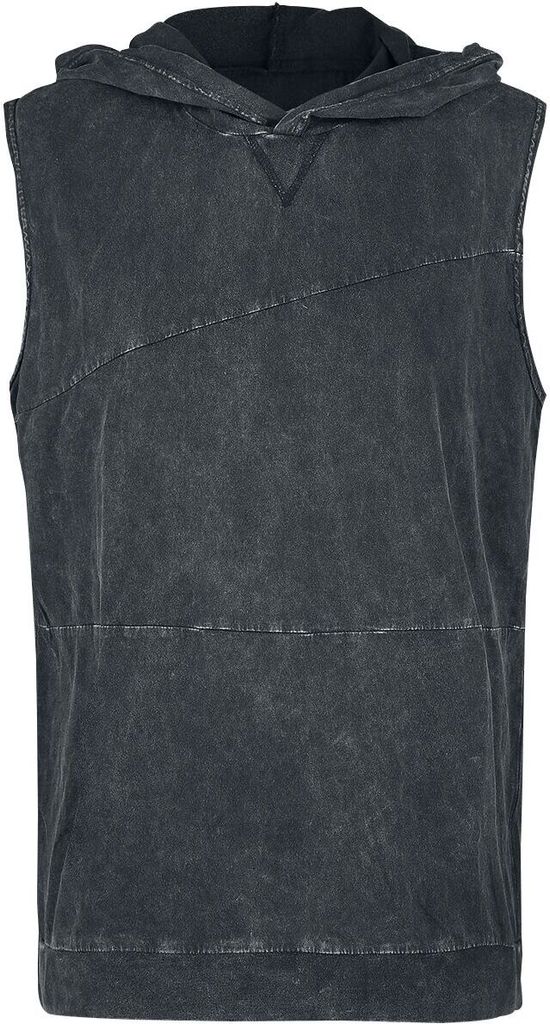 Black Premium by EMP Herren graues Tank-Top mit Kapuze in individueller Waschung L
