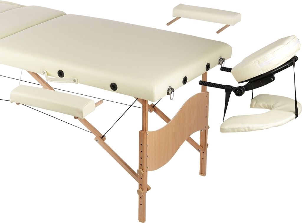 BAKAJI Massageliege Aus Buchenholz – Faltbar, 3 Zonen, Extra Bequem Für Physio, Spa & Zuhause
