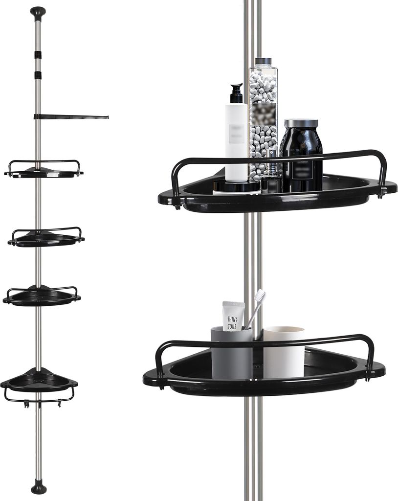 Etagère d'angle télescopique avec 4 paniers Barre 85-305 cm Image du produit 