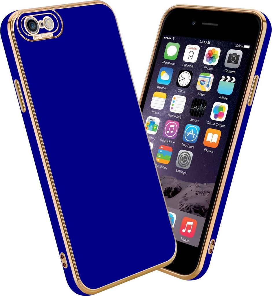 Cadorabo Hülle für Apple iPhone 6 PLUS / 6S PLUS Schutz Hülle in Blau Etui Handyhülle Cover Case TPU Kameraschutz