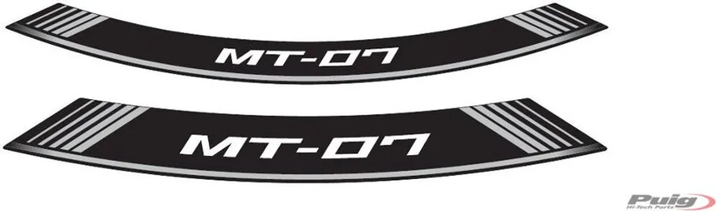 Stickers jantes PUIG 9136P Argent Haute Résistance pour YAMAHA MT-07