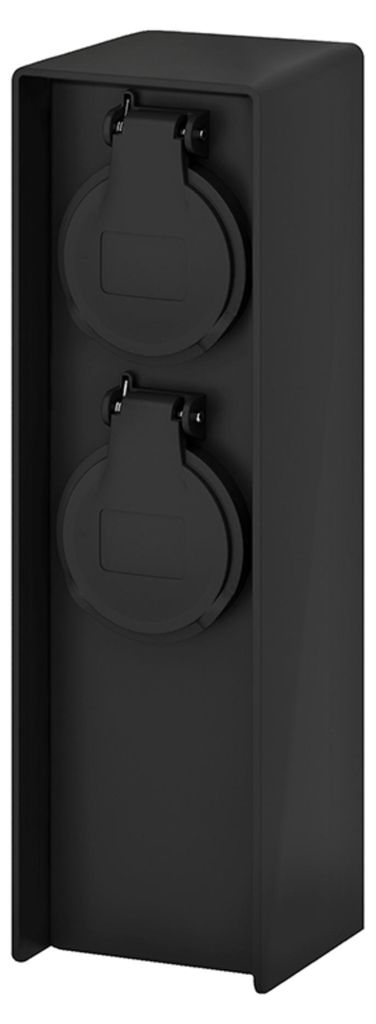 Solight Poteau de jardin électrique noir IP44, 2 prises Image du produit 