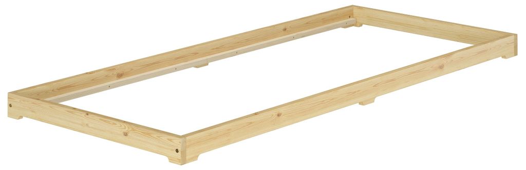 Schmales Gästebett extra niedrig Kiefer lackiert 80x190 Produktbild 