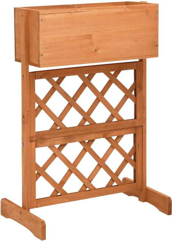 Garten-Spalier mit Blumenkasten Orange 45x30x74 cm Tannenholz