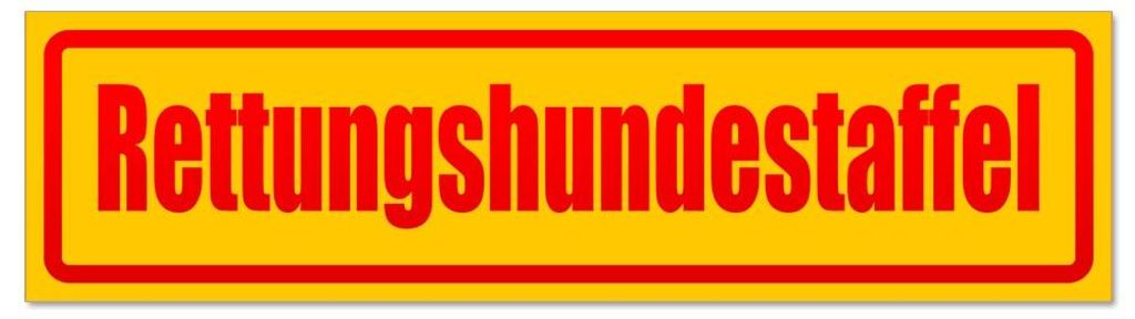 Kiwistar - Autoaufkleber - Rot - 30 x 8 cm - Rettungshundestaffel invertiert - Hinweis Aufkleber Sticker für Auto, Kfz, Fahrrad, PKW, LKW
