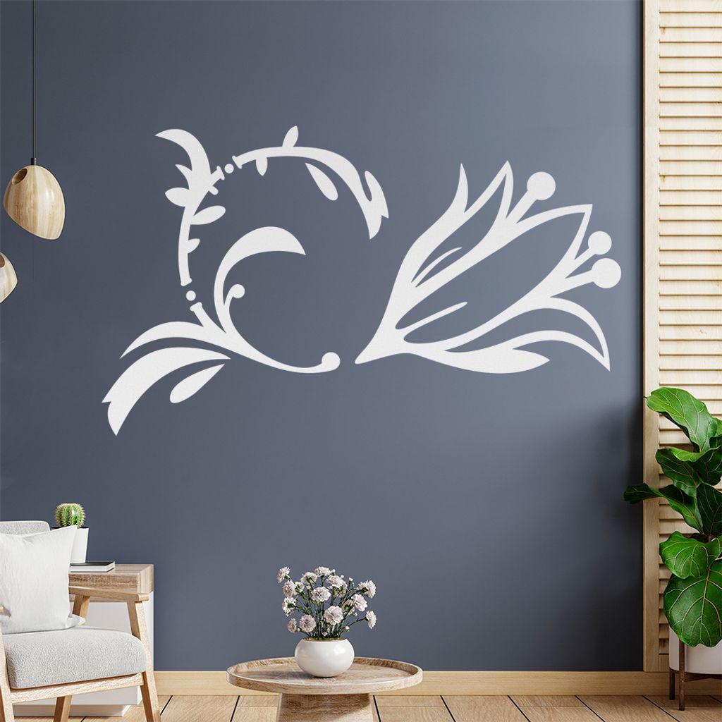 Blume - Ranken Wandtattoo in 6 Größen - Wandaufkleber Wall Sticker - Dekoration, Küche, Wohnzimmer, Schlafzimmer, Badezimmer