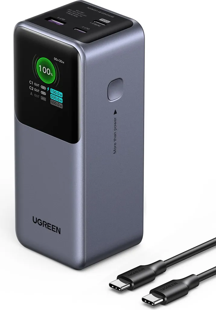Powerbank 20000 mAh 130W Ugreen Lithium - Chargeur Portable Gris