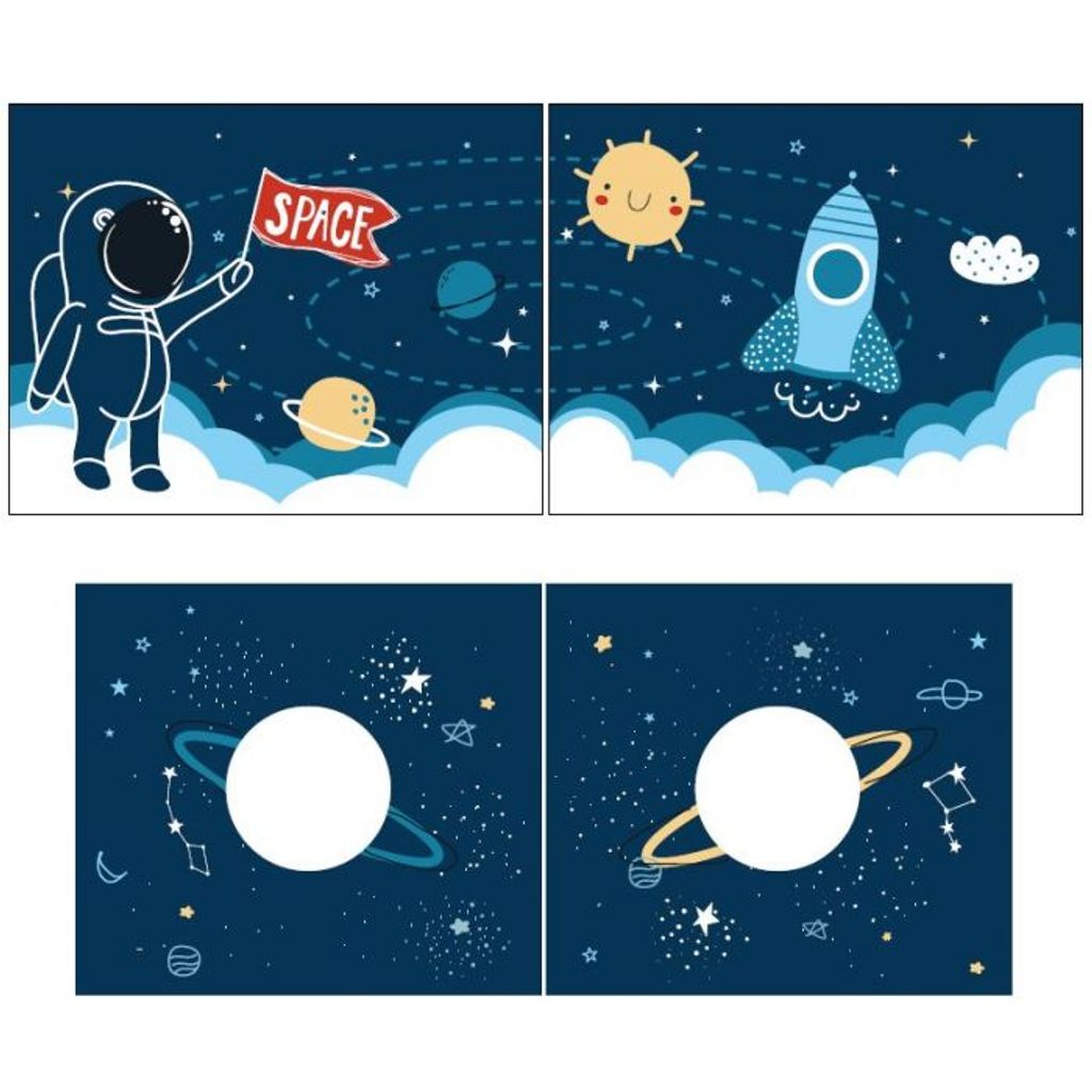 Spielvorhang Stoffset mit Space Shuttle Motiv passend für Produktbild 