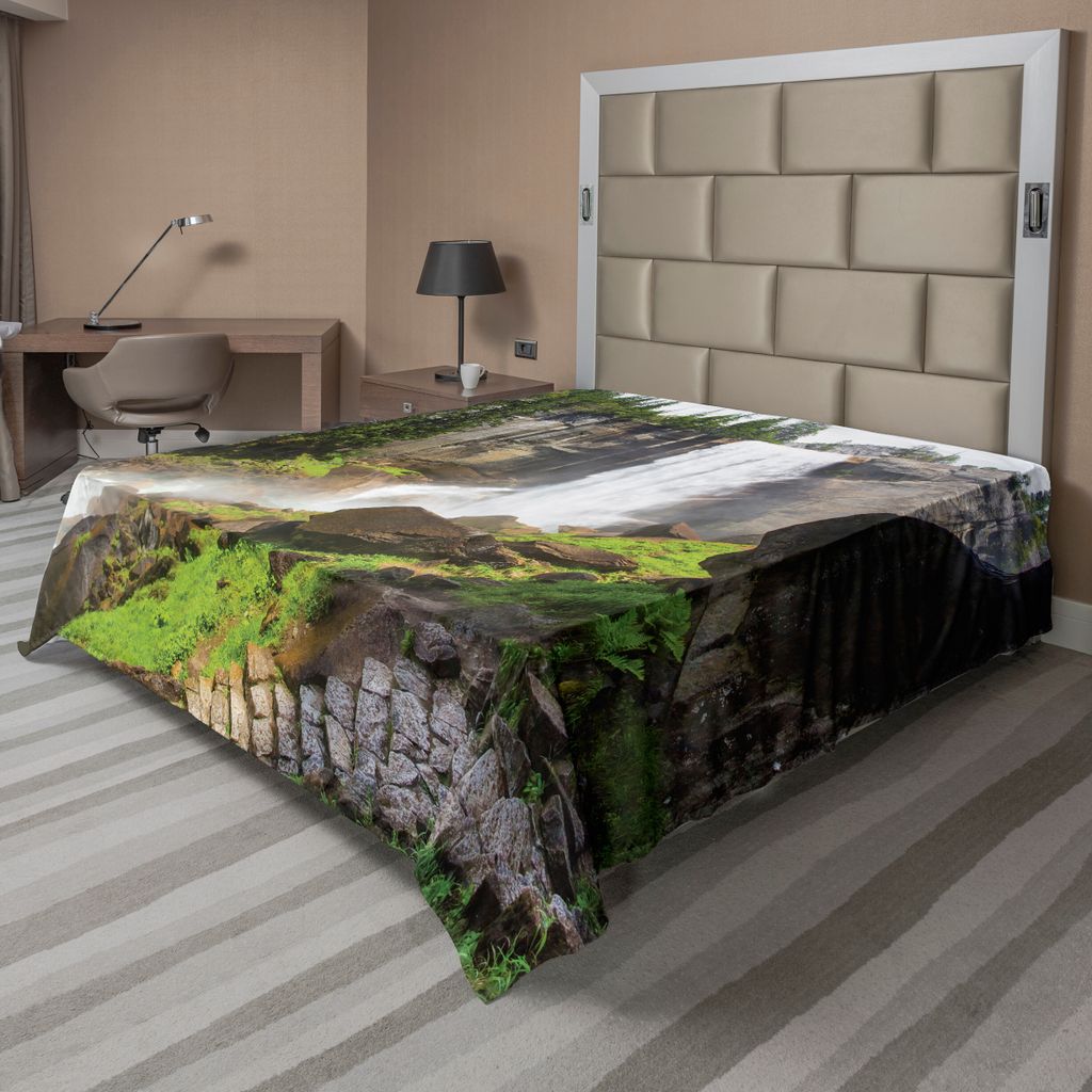 ABAKUHAUS Yosemite Bettlaken, Frühlings Yosemite Nationalpark Alpiner Wald Schaukelt Natürliches Szenisches Foto, weiches bequemes oberes Bettlak...