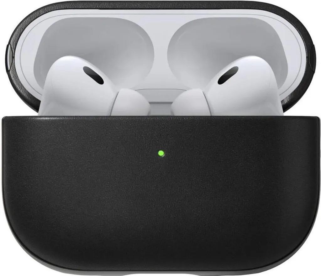 Protéger AirPods Pro 2 : Housse Nomad Cuir Noir Anti-Choc avec Attache