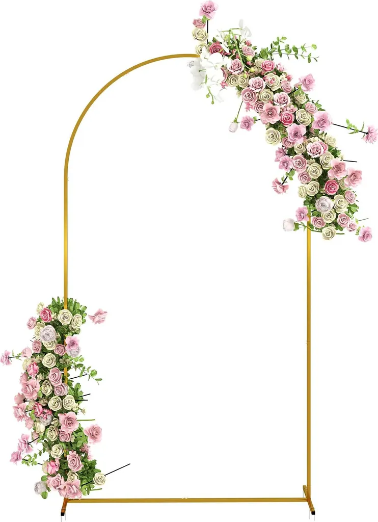 Arc de jardin robuste or métal traité époxy résistant à la pluie