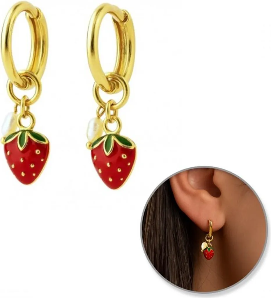 Orecchini Pendenti Fragola Oro 14k Flamenco Mystique KST3406