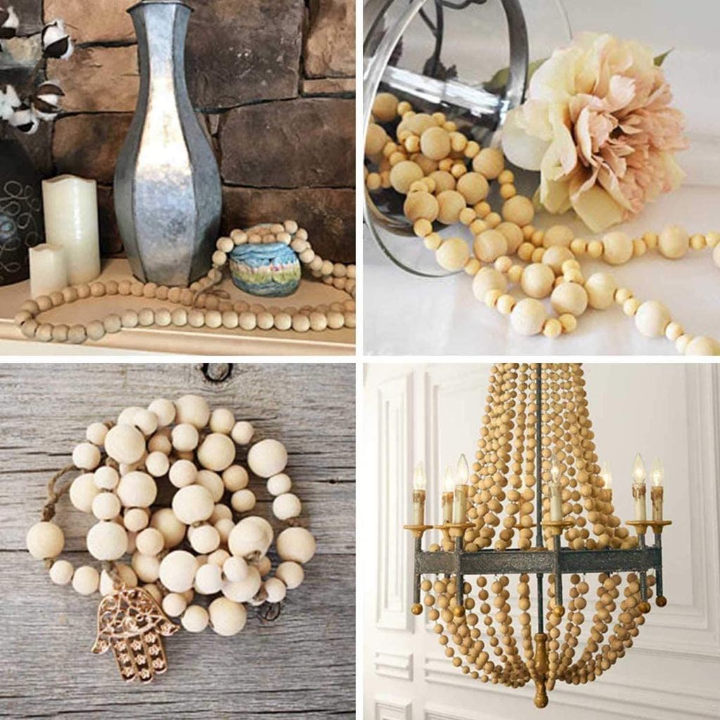 Kissral 1105pcs Holzperlen Set - 6 Größen Von 6-20mm Für Schmuck Basteln