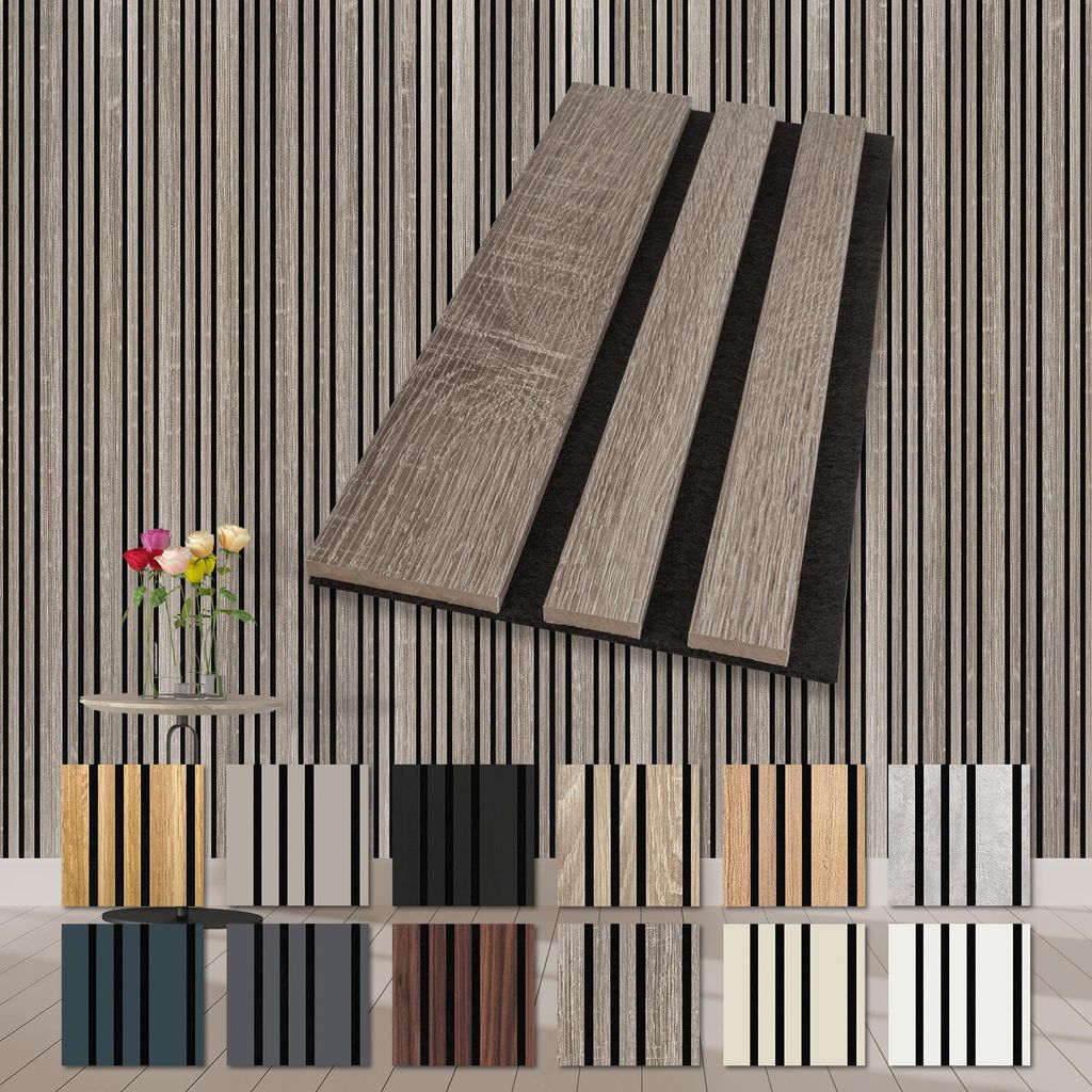 HEXIM Akustikpaneele Holz Musterstück Mila - flexible Wandpaneele Wanddeko Holzpaneele Wand Kombipaneel Wandverkleidung innen Schalldämmung Akust...