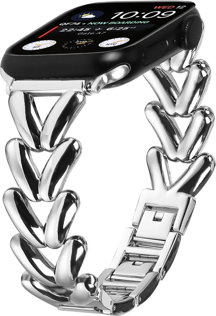 INF Elegante cinturino intrecciato per Apple Watch D'argento