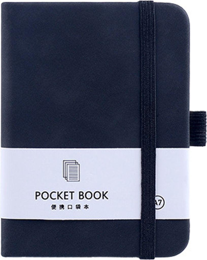 Notebook Stylish Portable Tagebuch Notebook mit elastischen Gurt Design Compact Recact Notepad für Home Office-Schwarz