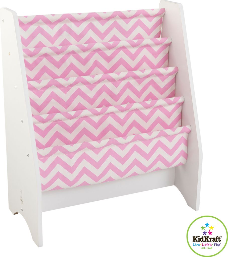 KidKraft Weißes Hängefächerregal - rosa gemustert - 61 x 30 x 71 cm; 14233