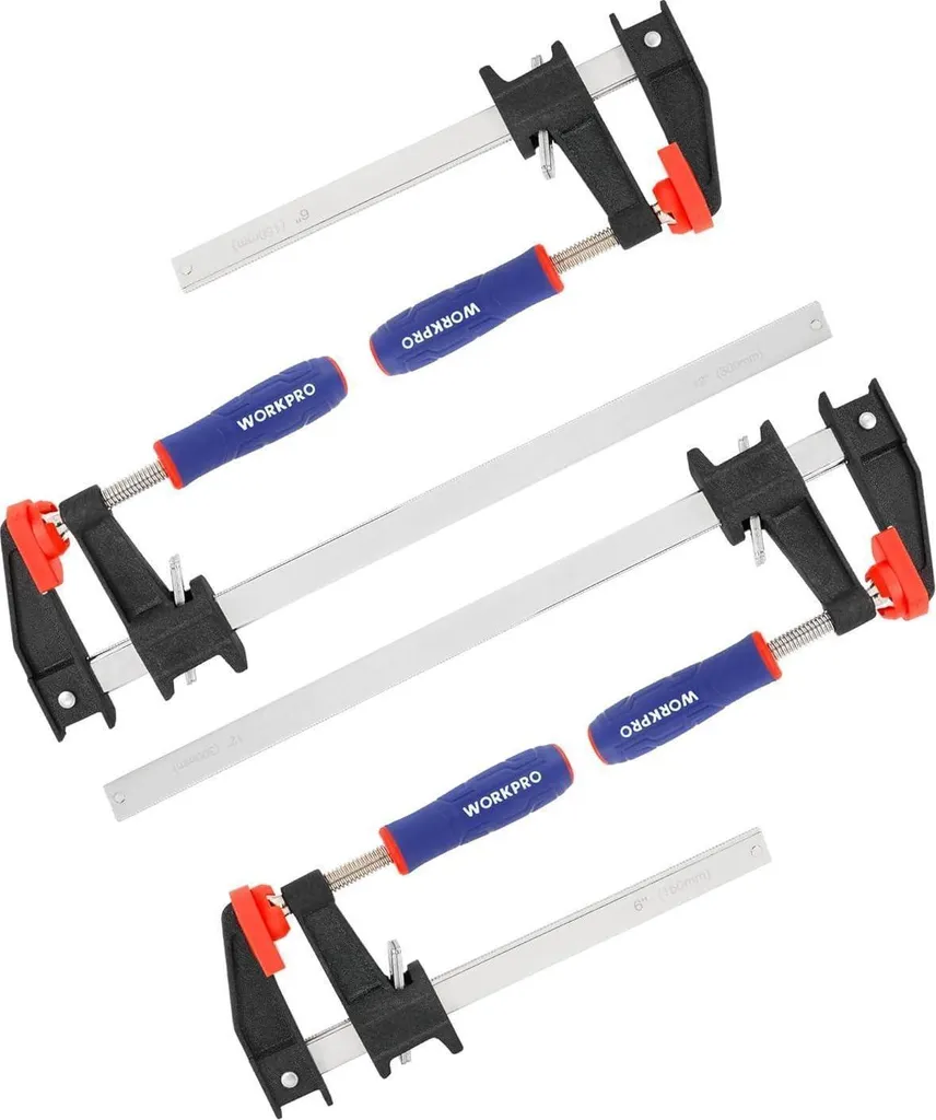 WORKPRO Kit de 4 Serre-joints à vis 150/300mm avec Pression de 272kg