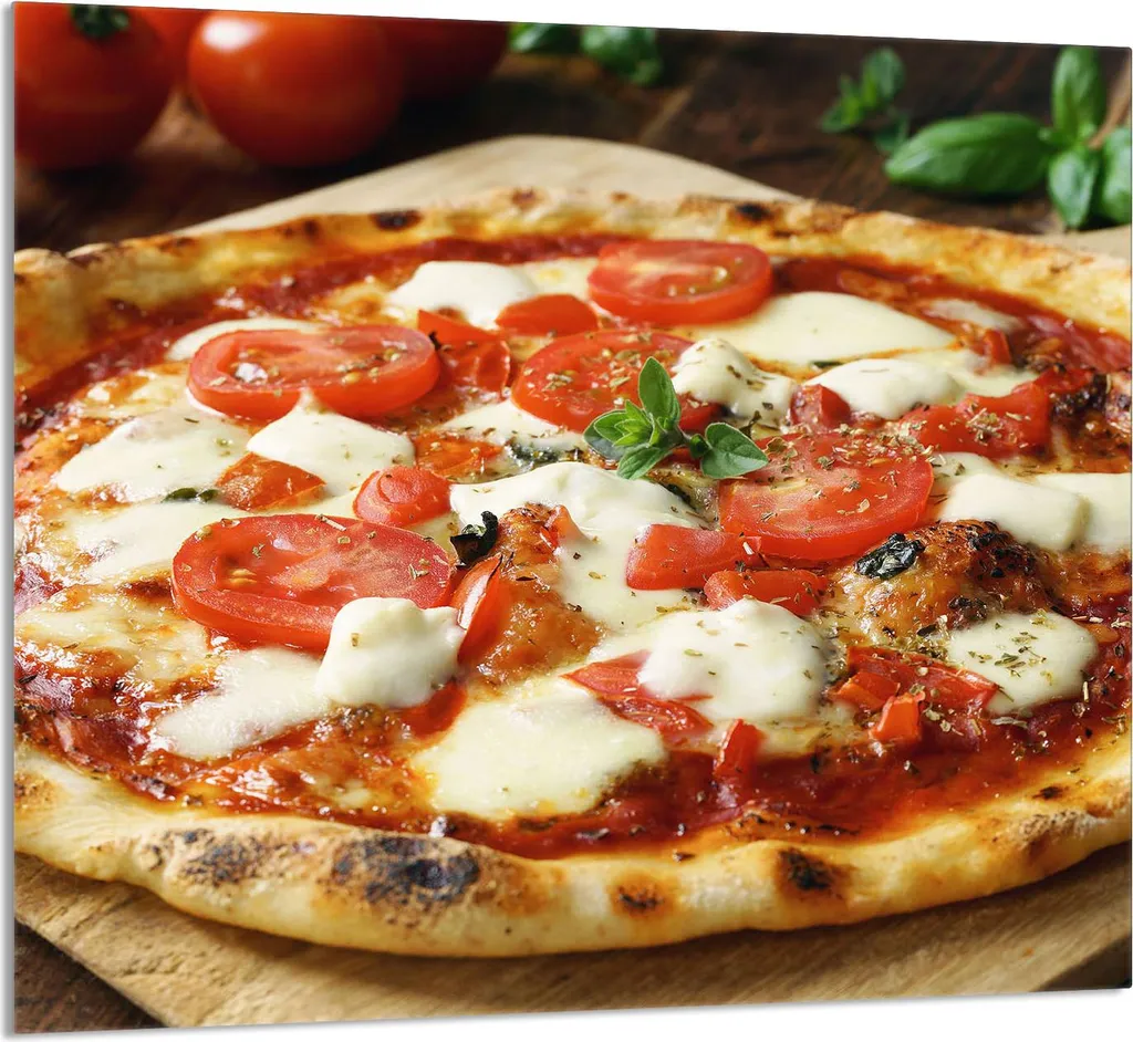 GLASPLATTE FÜR KÜCHE 65x60 Pizza